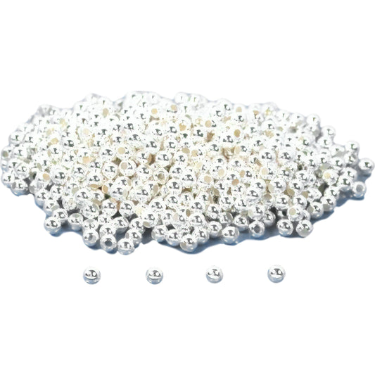 600 Ball Beads Round Sterling Silver Beading Parts 2mm