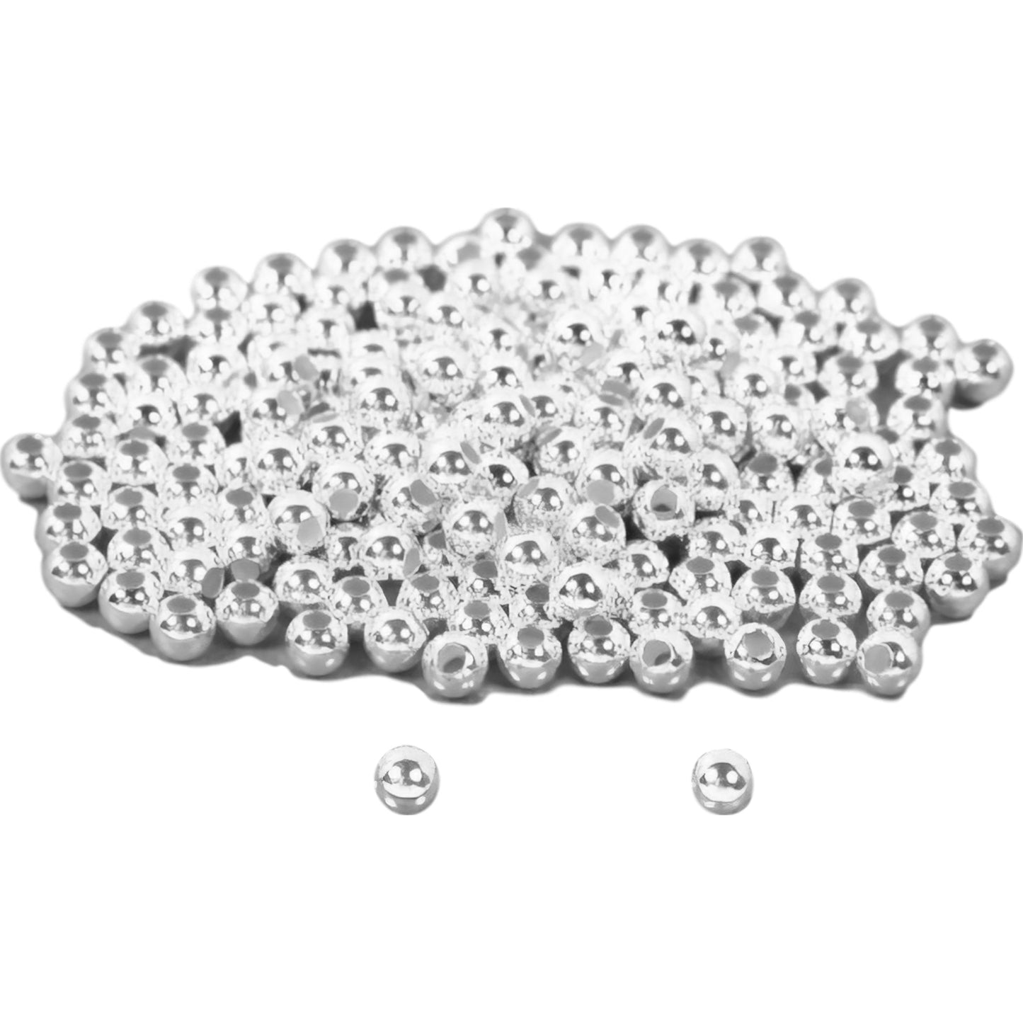 200 Round Beads Ball Beading Sterling Silver Parts 2.5mm