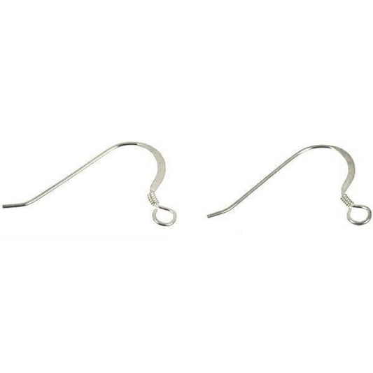Shepherd Hooks & Coil Sterling Silver 23 Gauge 21mm 1 Pair