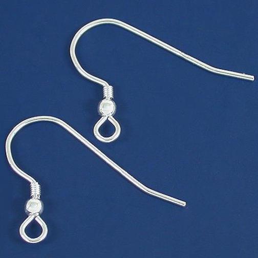Shepherd Hooks & Coil Sterling Silver 22 Gauge 24.5mm 1 Pair