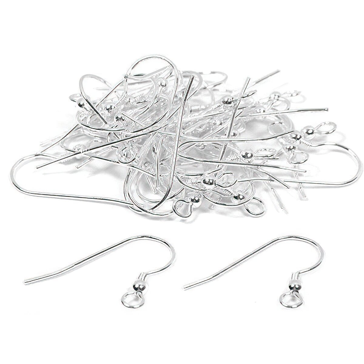 40 French Ear Wires Fish Hook Sterling Silver Earrings