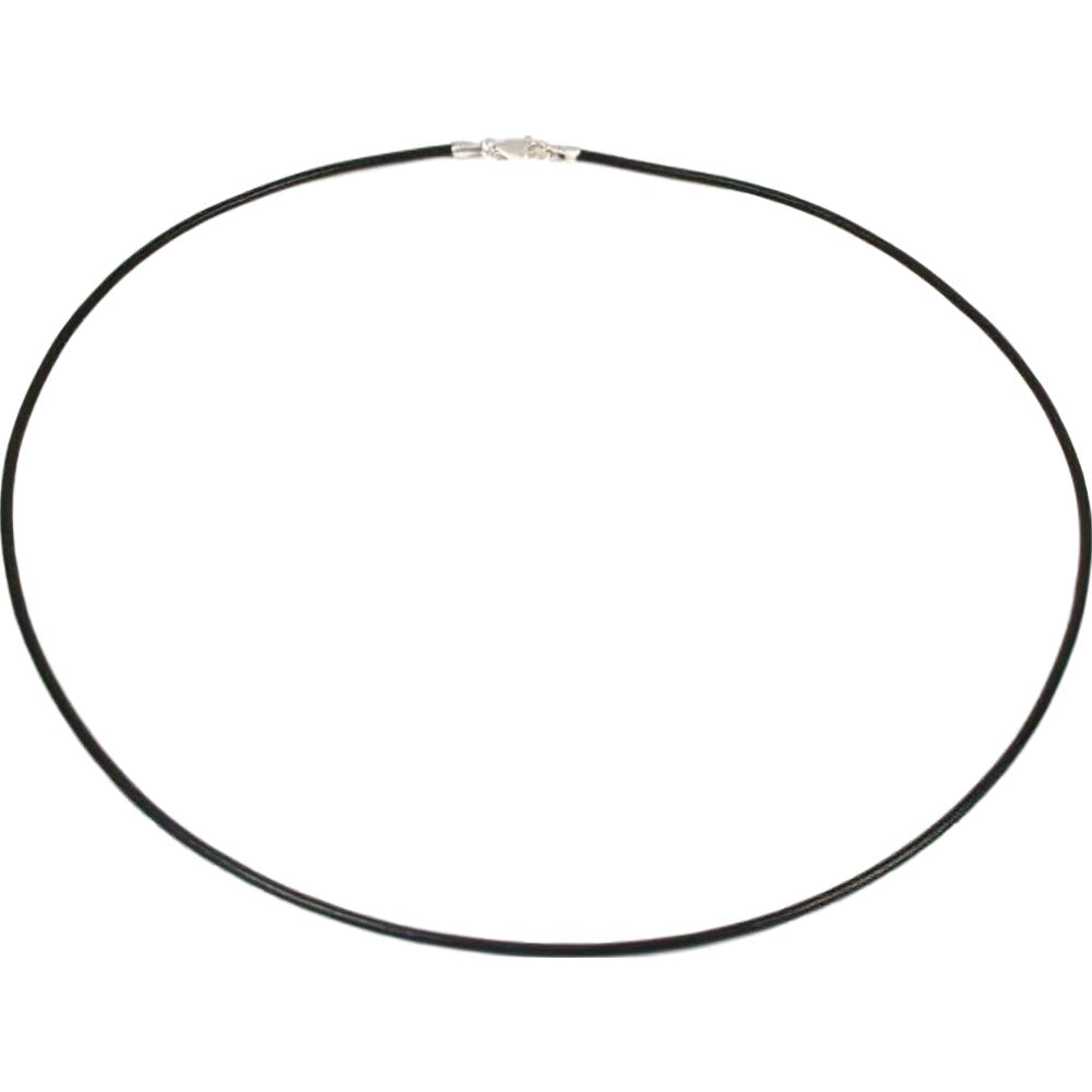 Leather Cord Necklace Black 16"