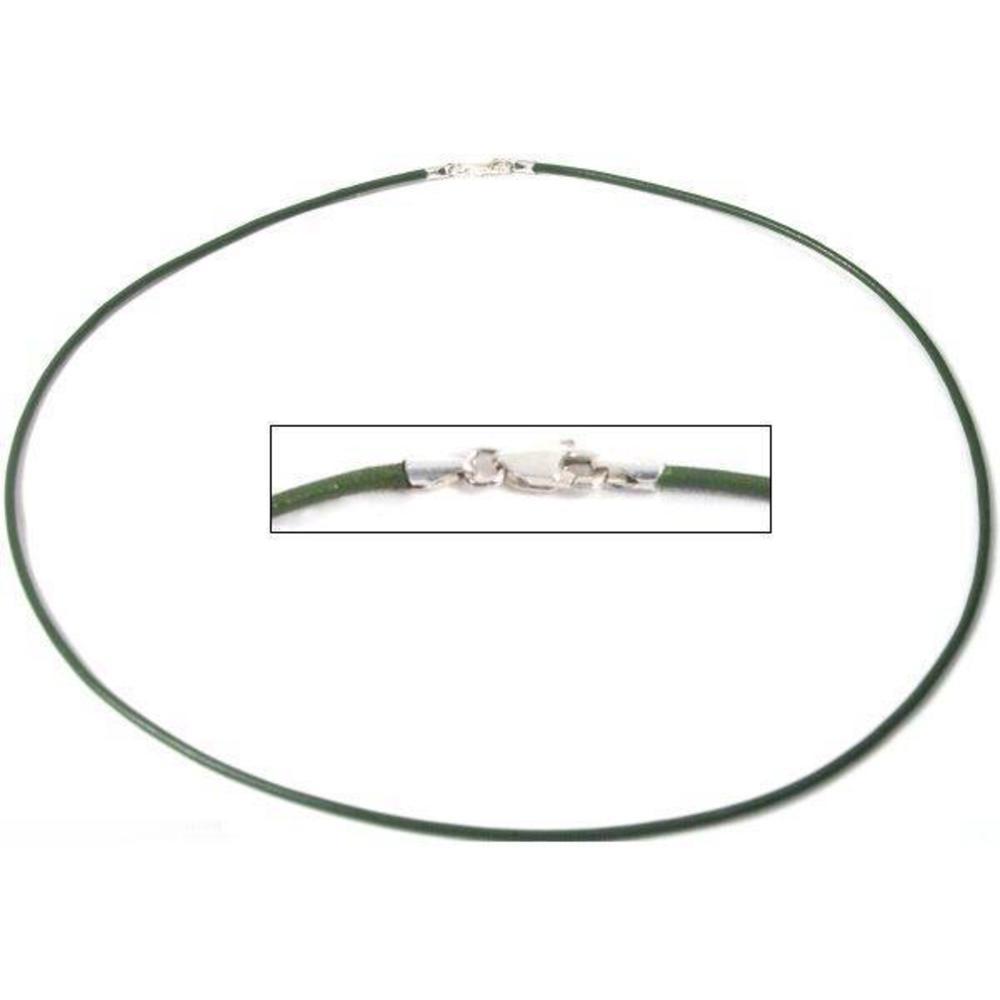Leather Cord Necklaces Green 16" 3Pcs