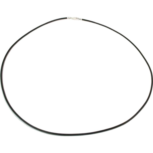Leather Cord Necklace Black 18"