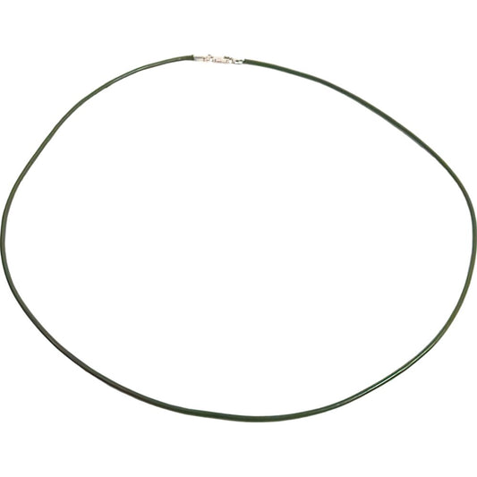 Leather Cord Necklace Green 18"