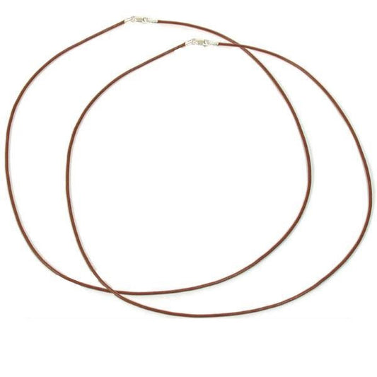 Leather Cord Necklaces Brown 18" 2Pcs