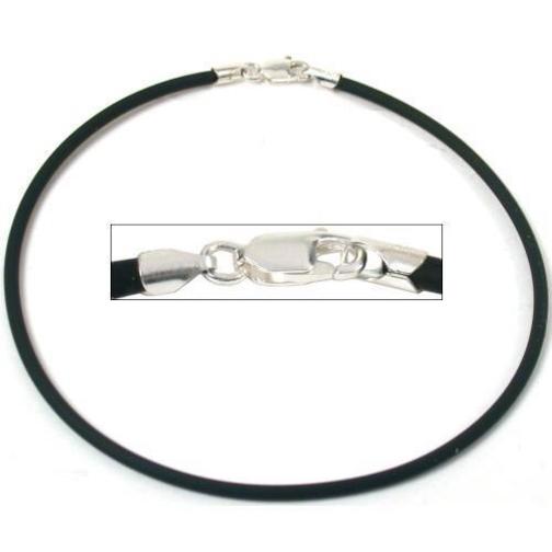 Rubber Cord Anklet Black 9"