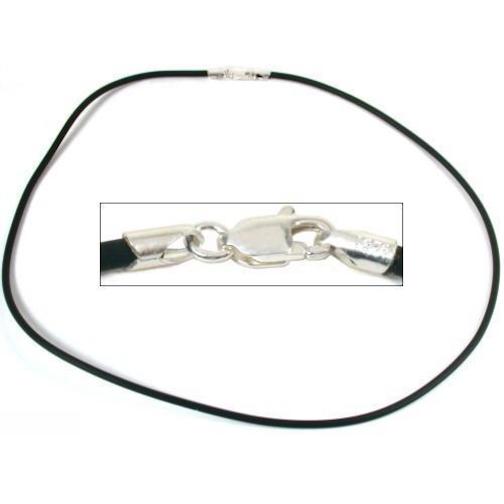 Rubber Cord Necklace Black 16"