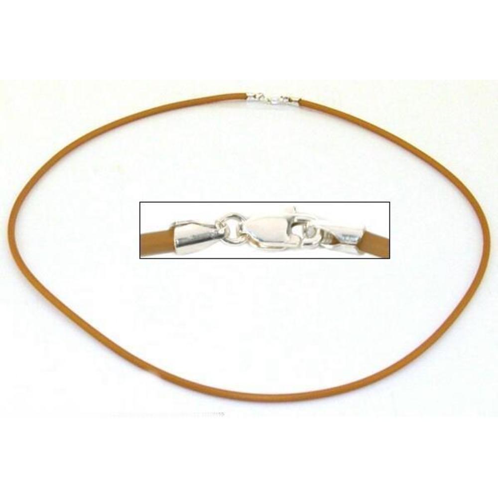 Rubber Cord Necklace Light Brown 16"