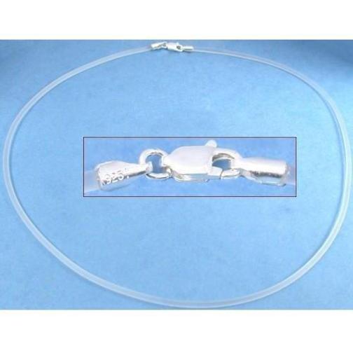 Rubber Cord Necklace Clear 16"