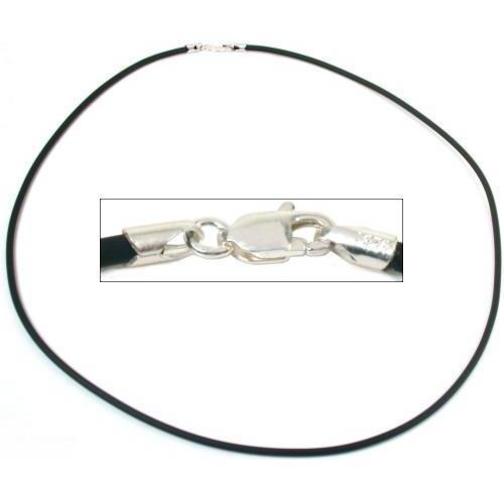 Rubber Cord Necklace Black 18"
