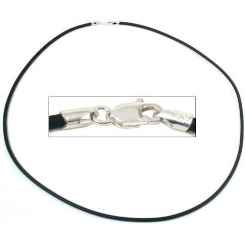Rubber Cord Necklace Black 18" 4Pcs