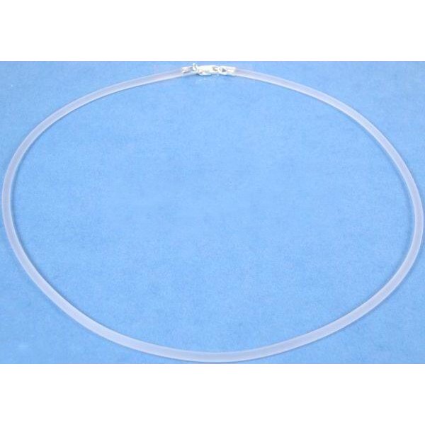Rubber Cord Necklace Clear 16"