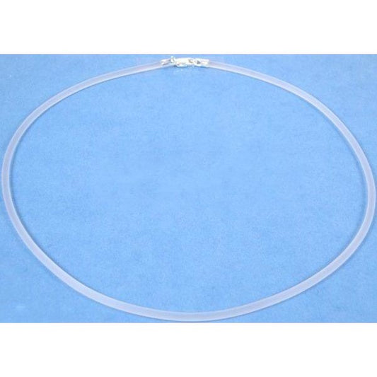 Rubber Cord Necklace Clear 16"