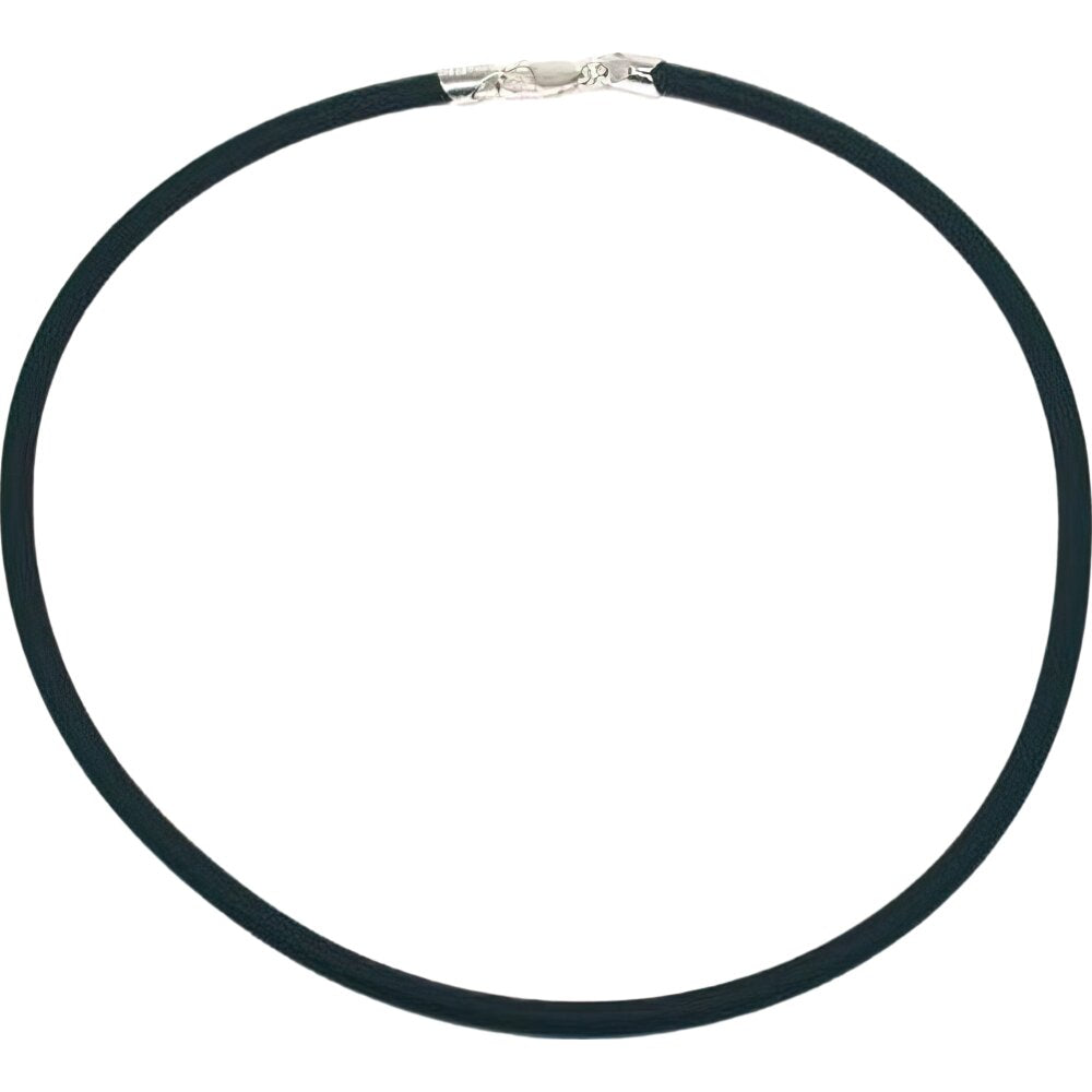 Rubber Cord Necklace Black 16"