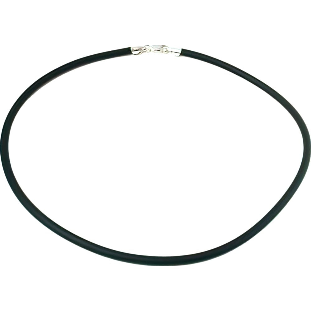 Black Rubber Cord Necklace W/ Sterling Silver Lobster Clasp 18" & 16" Kit 2 Pcs