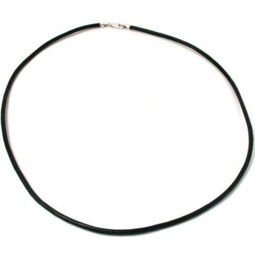 Leather Cord Necklace Black 16"