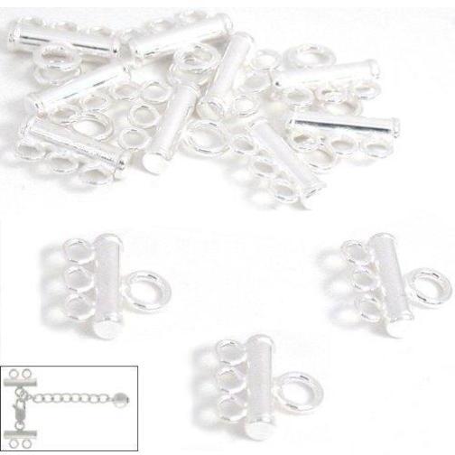 12 Sterling Silver 3 Strand Pearl Bead Necklace Parts