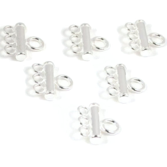 Sterling Silver Triple Bead Strand Reducer Connector (2)