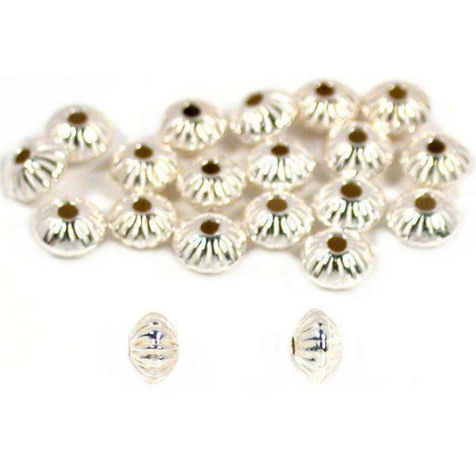 Saucer Corrugated Sterling Silver Beads 3.5mm 20Pcs