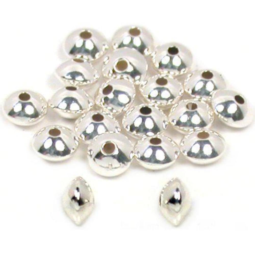 Saucer Polished Sterling Silver Beads 3.5mm 20Pcs