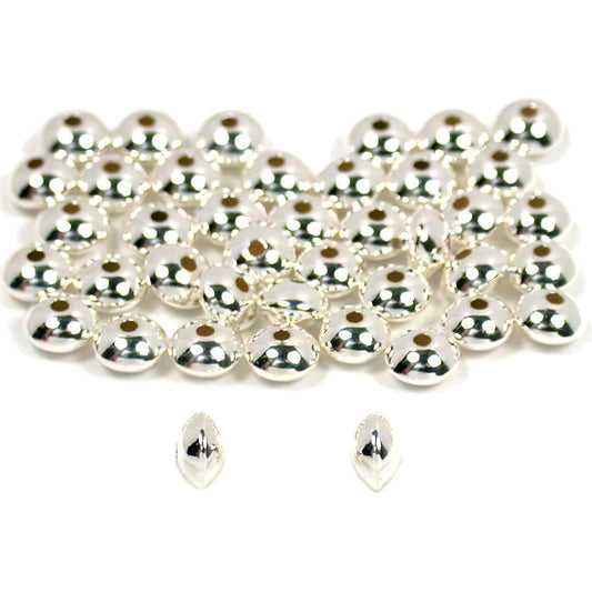 40 Sterling Silver Saucer Beads Beading Jewelry Making 4.5mm x 3mm