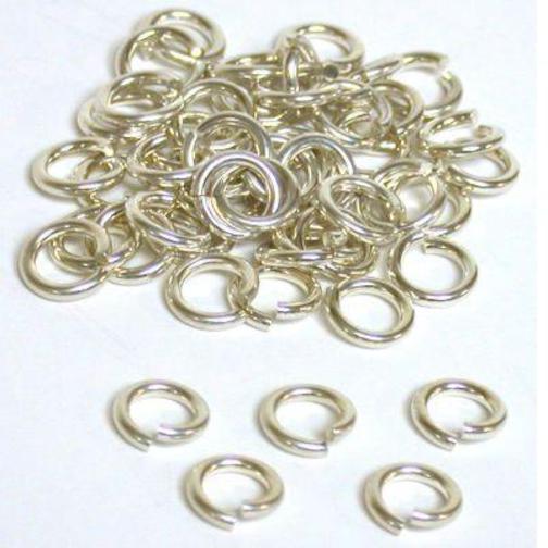 50-7mm Sterling Silver Open Jump Rings O Ring