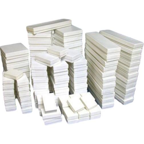 Cotton Filled Jewelry Gift Box Assortment White 250Pcs