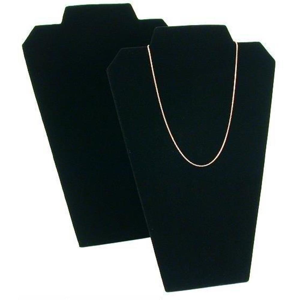 2 Necklace Easel Pad Black Velvet Jewelry Case Display