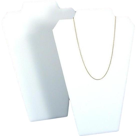 2 Necklace Easel Pad White Leather Jewelry Case Display