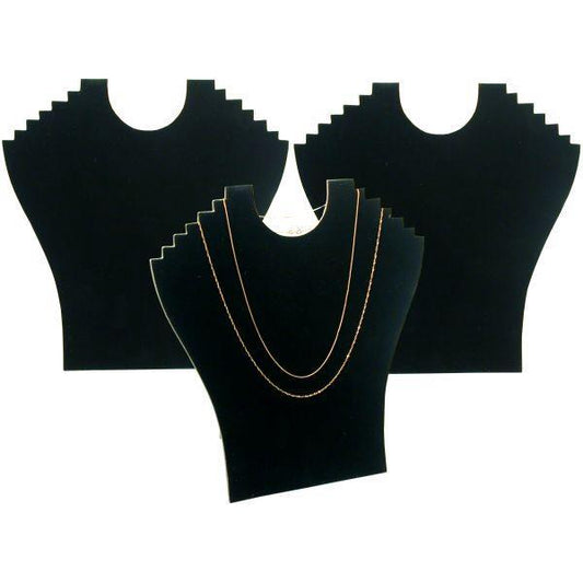3 Black 6 Tier Display Chain Bust Necklace Bust Easel