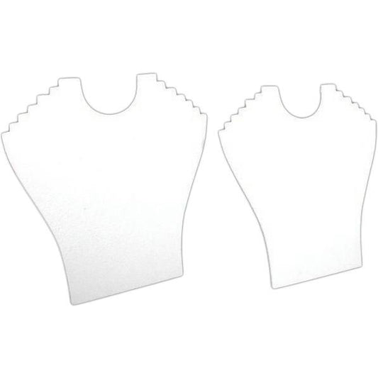 2 6 Tier White Flocked Bust Chain & Necklace Displays