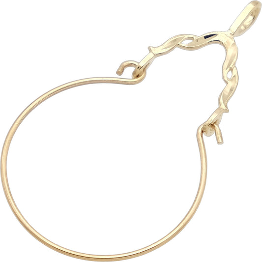 Ribbon Charm Holder 34mm & 18" Chain 14k Gold