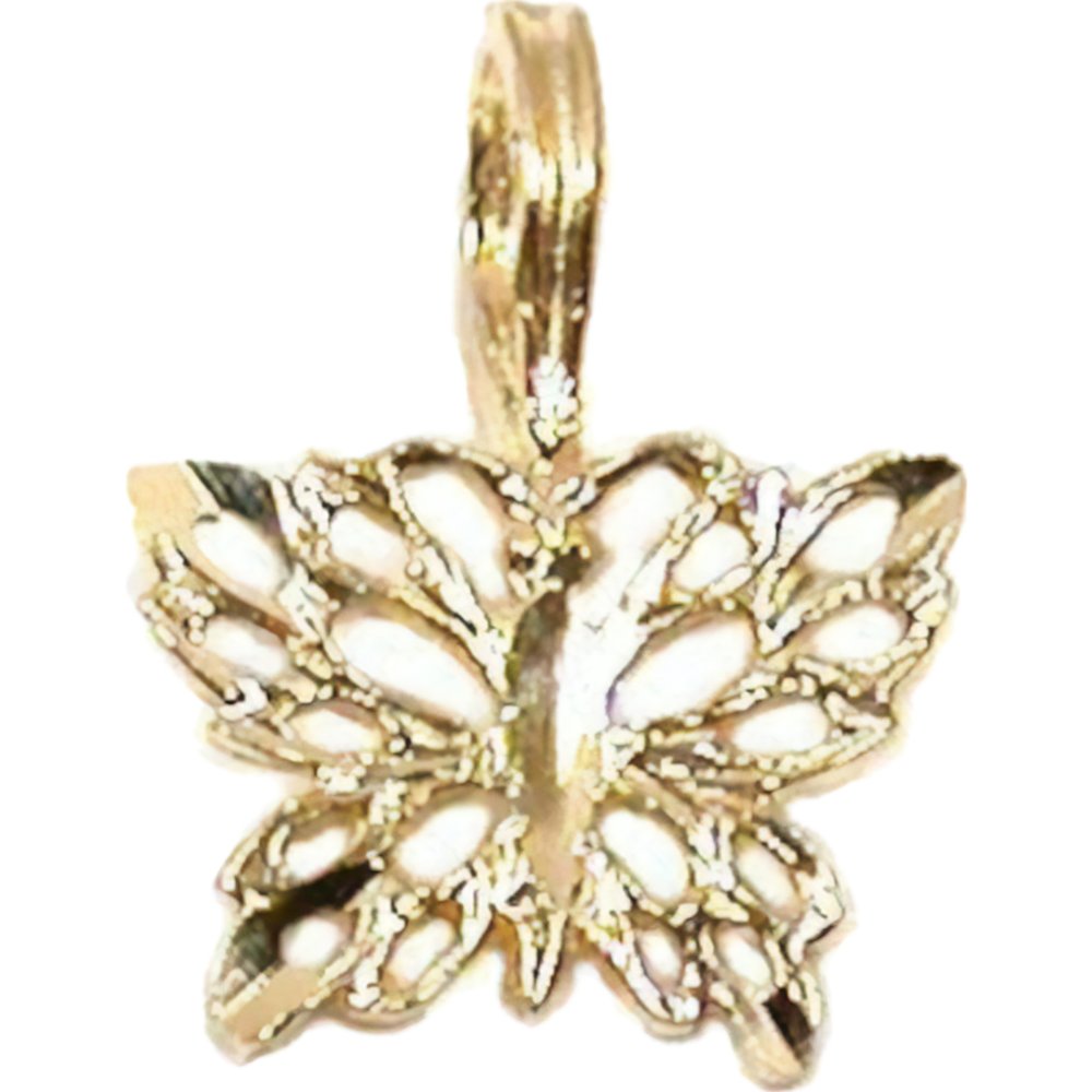 Butterfly Charm 14k Gold 11mm