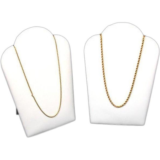 2 Necklace Pendant Displays Busts White Faux Leather