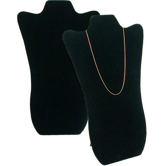 2 Black Velvet Padded Necklace Pendant Bust Showcase Displays 14 1/8"