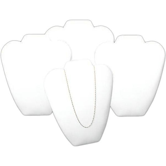 4 White Flocked Chain & Necklace Displays