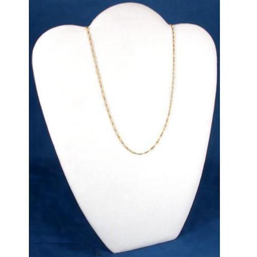 White Velvet & Faux Leather Padded Necklace Bust Showcase Display Kit 2 Pcs