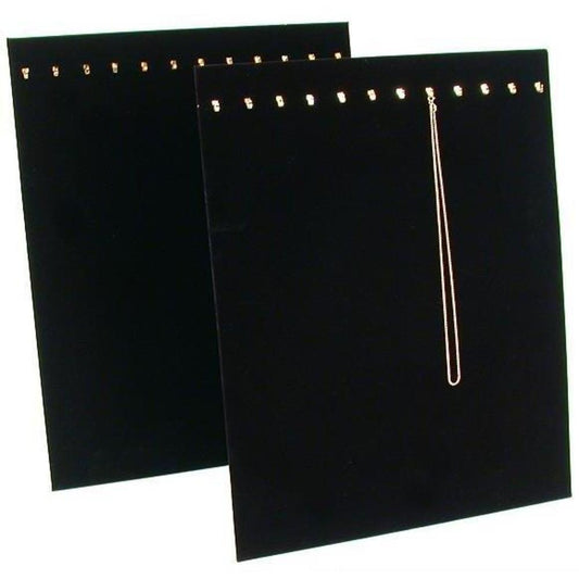 2 Black Velvet 12 Chain Necklace Showcase Easel Display Pads