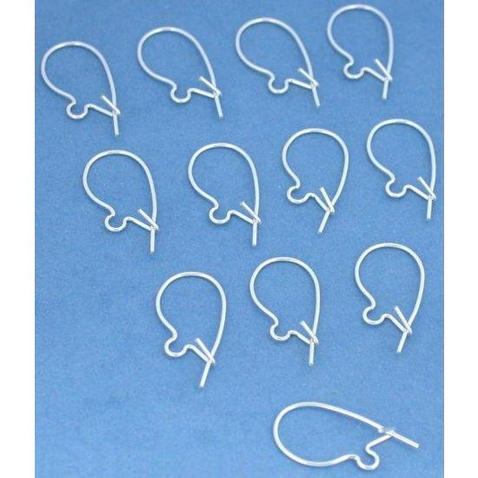 Kidney Wires Sterling Silver 25 Gauge 17mm 6 Pairs
