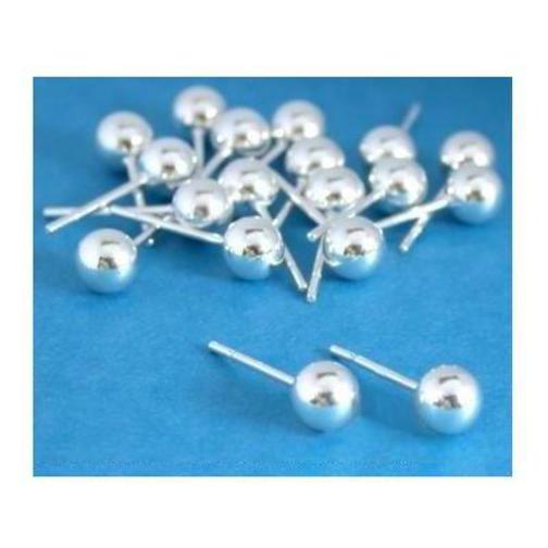 Ball Stud Earrings Sterling Silver 6mm 9 Pairs