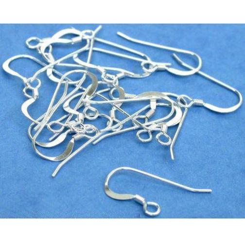 Sterling Silver French Wire Earring Hooks - Medium (10)