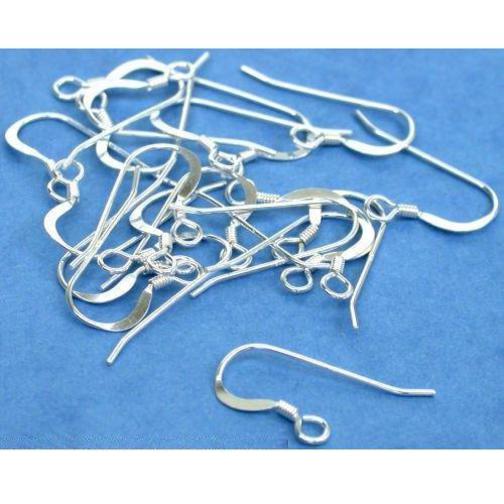 Shepherd Hooks & Coil Sterling Silver 22 Gauge 20mm 10 Pairs