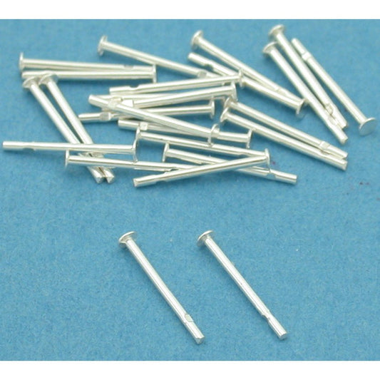 Earring Posts Sterling Silver 22 Gauge 3/8" 25Pcs