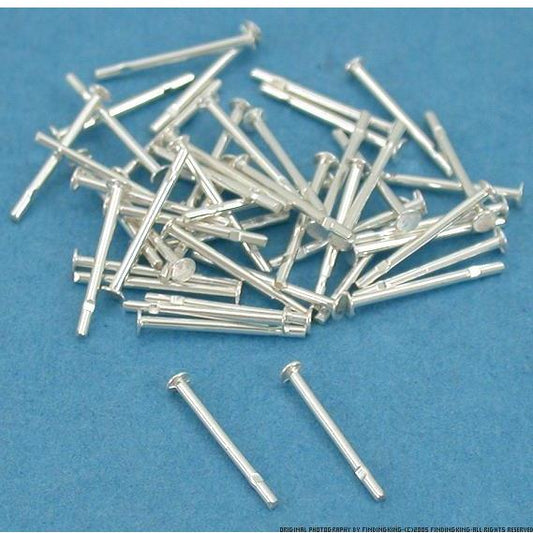 50 Sterling Silver Head Pins Jewelers Beading 22Ga 3/8"