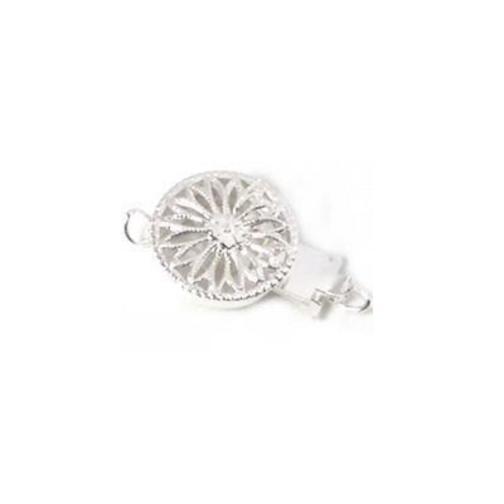 Round Filigree Pearl Clasp Sterling Silver 14mm
