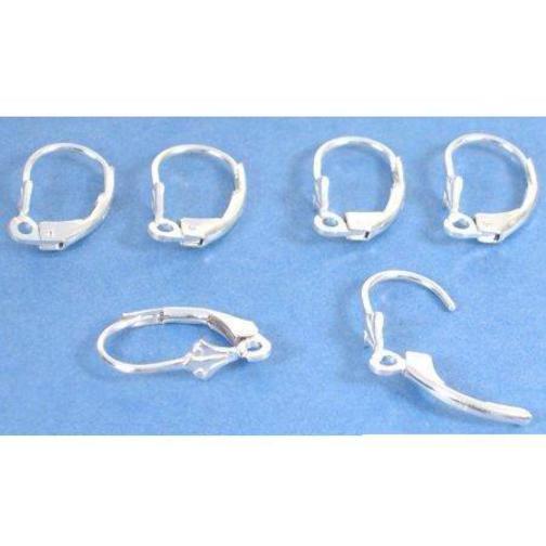 6 Sterling Silver Leverback Earrings 10 x 15mm