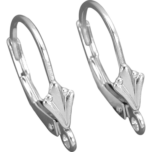 4 Sterling Silver Leverback Earrings 9.5 x 16mm