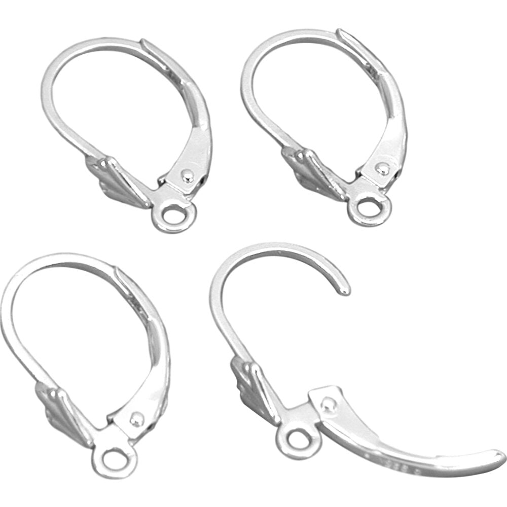 4 Sterling Silver Leverback Earrings 9.5 x 16mm