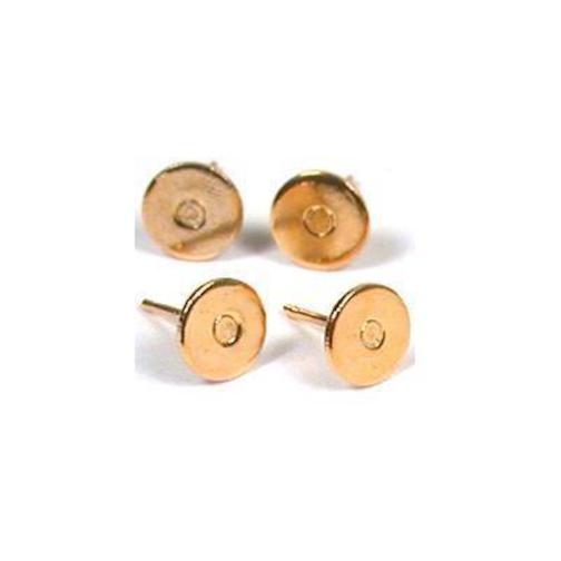 Post w/ Pad Earrings Gold Filled 6mm 4 Pcs